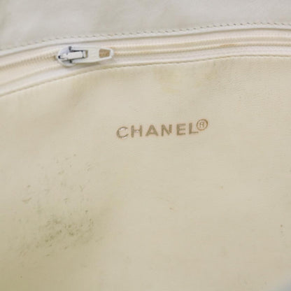 Chanel Vintage Shopping Tote Lambskin, WHITE, LEATHER, Shoulder bag