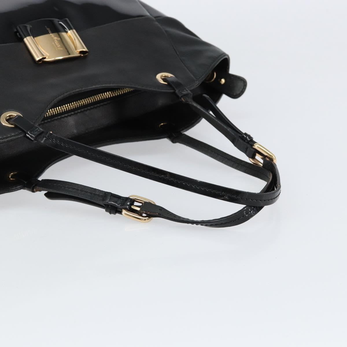Salvatore Ferragamo Vala tote Patent Leather, BLACK, PATENT_LEATHER, Tote bag