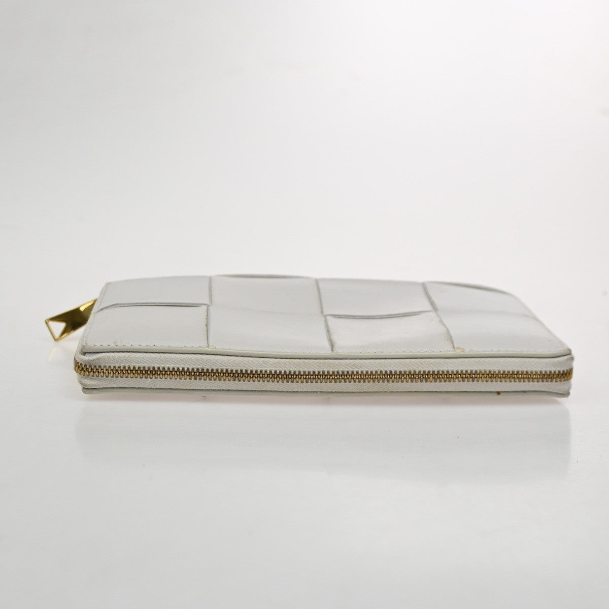 Bottega Veneta Cassette Zip Around Wallet Maxi Intrecciato Leather, WHITE, LEATHER, Wallets