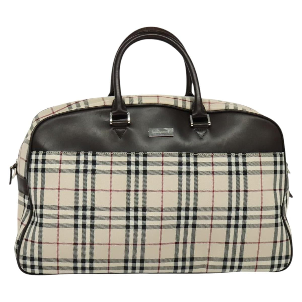Burberry Nova Check Bowling Bag Canvas, BEIGE, NYLON, Travel bag