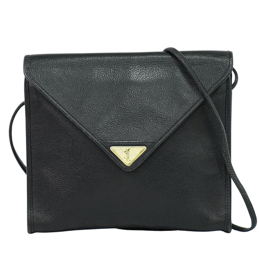 Saint Laurent Vintage Shoulder Bag Leather, BLACK, LEATHER, Shoulder bag