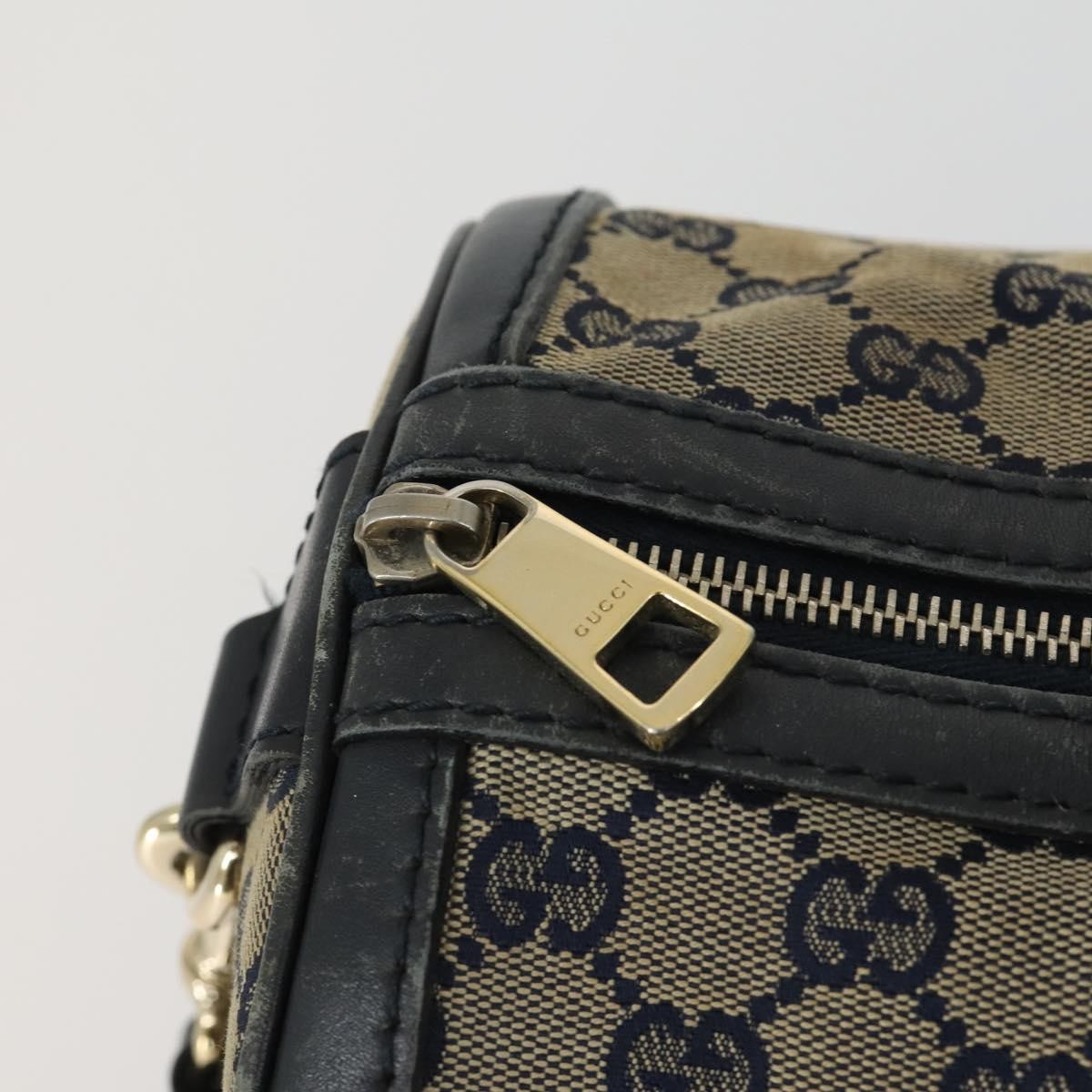 Gucci Vintage Web Boston Bag GG Canvas, NAVY, CANVAS, Handbag