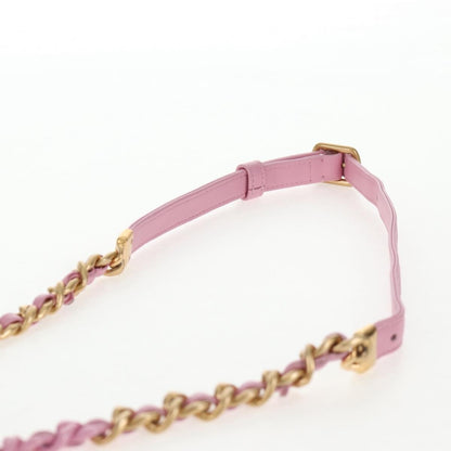 Chanel Flat CC Crossbody Bag Leather, PINK, LEATHER, Crossbody bag