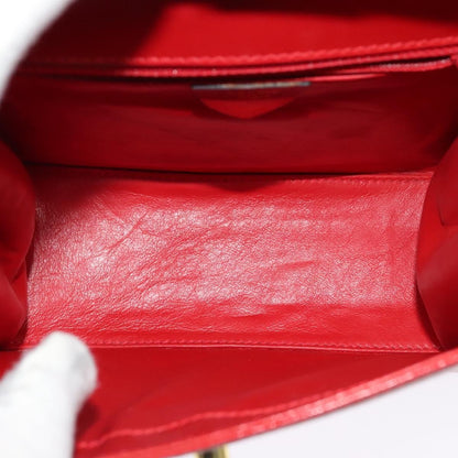 Celine Vintage Logo Top Handle Bag Leather, RED, LEATHER, Handbag