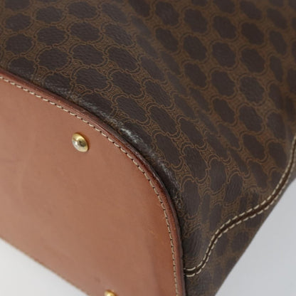 Celine Macadam Handbag Macadam with leather, BROWN, PVC,CANVAS, Handbag