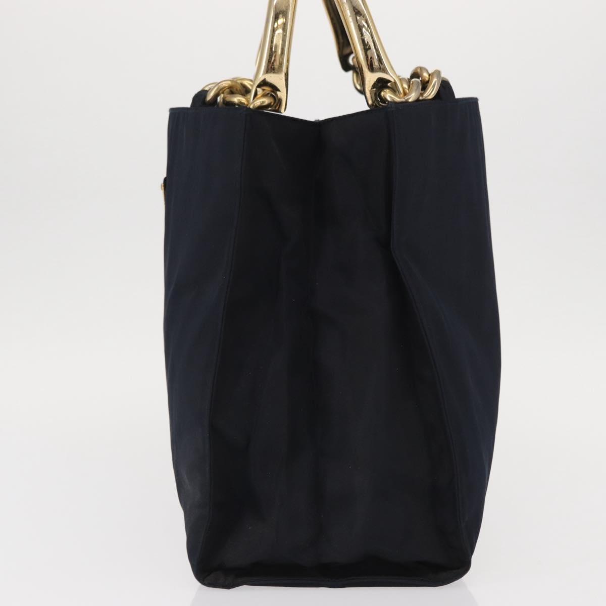 Prada Metal Handles Tote Tessuto, NAVY, NYLON, Tote bag