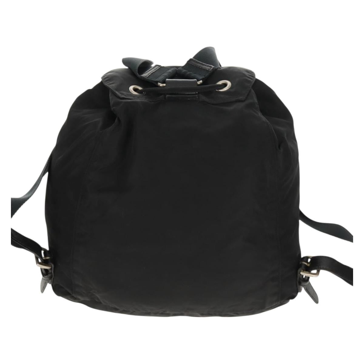 Prada Front Pocket Buckle Backpack Nylon, BLACK, NYLON, Backpack