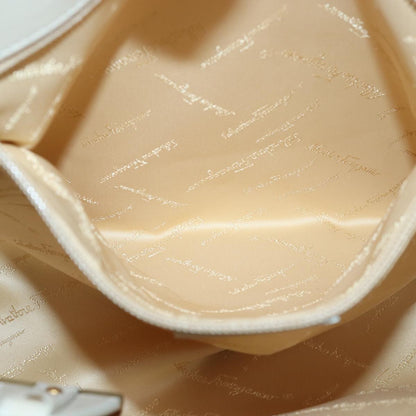 Salvatore Ferragamo Gancini Shoulder Bag Leather, BEIGE, LEATHER, Shoulder bag