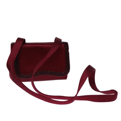 Chanel Flap shoulder Bag Satin, RED, SATIN, Shoulder bag