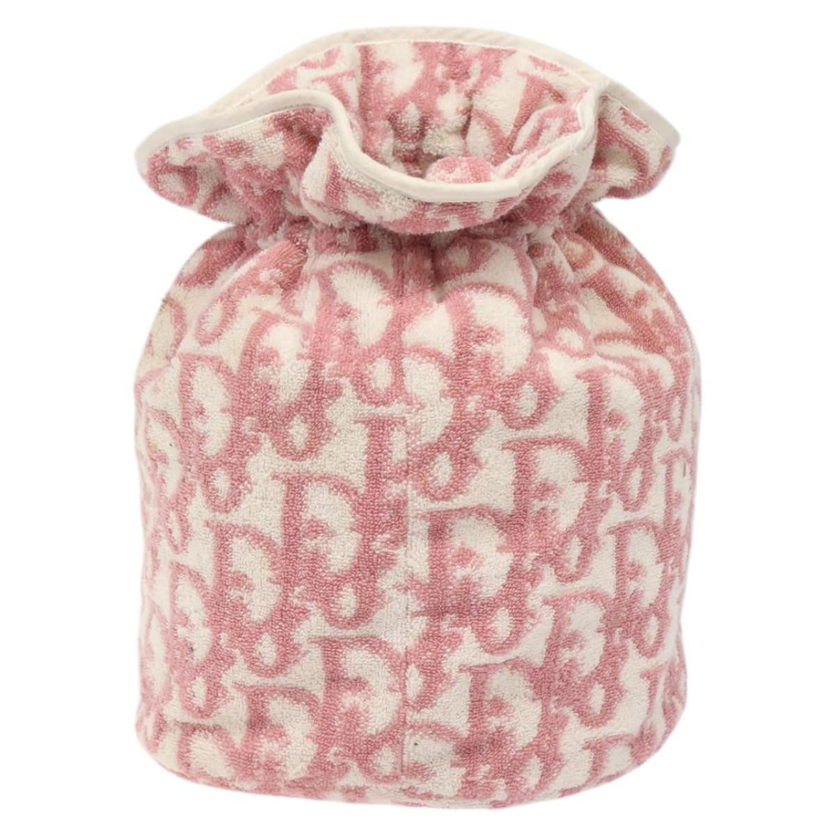 Christian Dior Vintage Trotter Pouch Pile, PINK, COTTON, Clutche & pouche