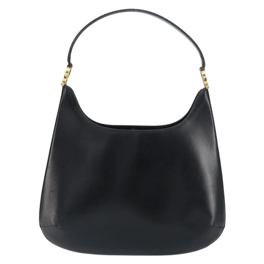 Salvatore Ferragamo Vintage Gancini Hobo Leather, BLACK, LEATHER, Shoulder bag