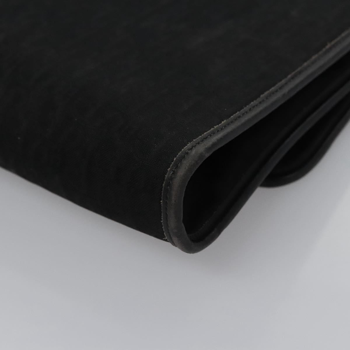 Christian Dior Vintage Chain Flap Shoulder Bag Diorissimo Canvas, BLACK, CANVAS, Shoulder bag