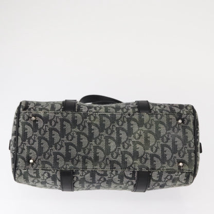 Christian Dior Vintage Trotter Zip Shoulder Bag Diorissimo Canvas, BLACK, CANVAS, Shoulder bag