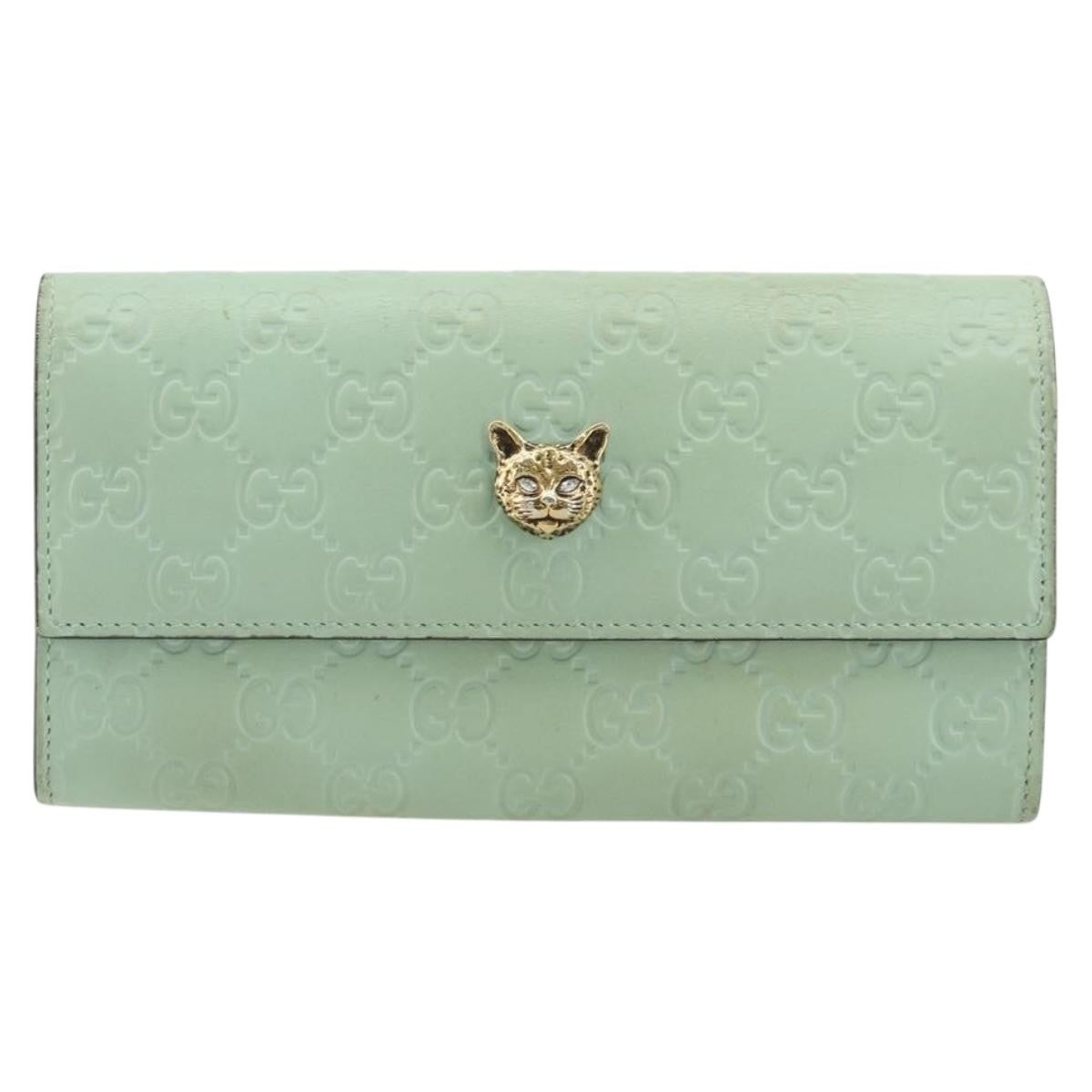 Gucci Guccissima Wallet Motif GG, Green, Leather, Wallet