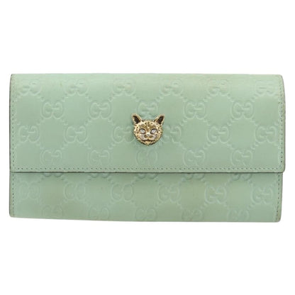 Gucci Guccissima Wallet Motif GG, Green, Leather, Wallet
