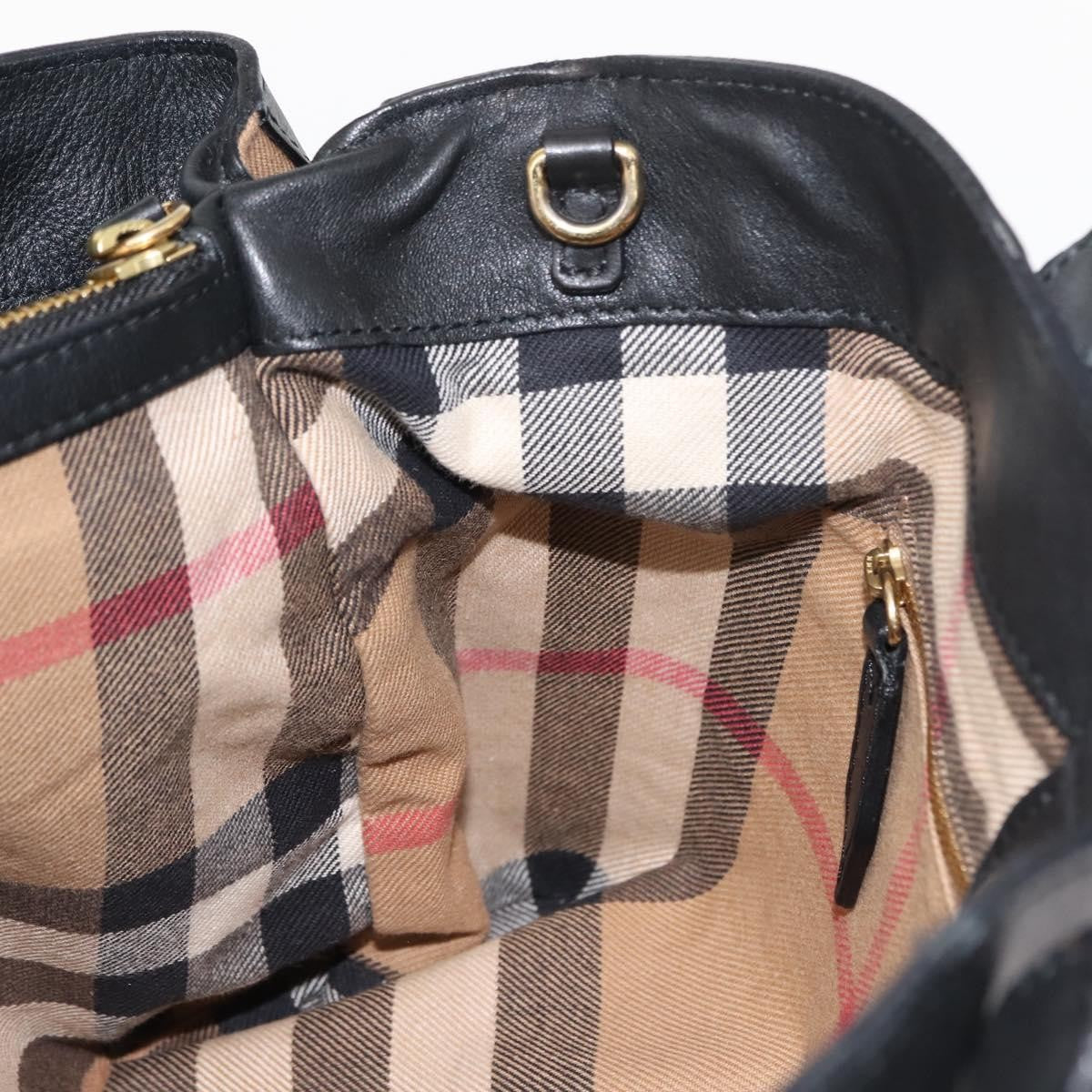 Burberry Banner Tote Leather, BLACK, LEATHER, Tote bag
