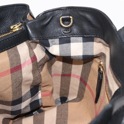 Burberry Banner Tote Leather, BLACK, LEATHER, Tote bag