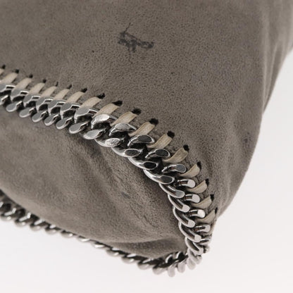 Stella McCartney Falabella Fold Over Crossbody Bag Suede, GRAY, SUEDE, Shoulder bag