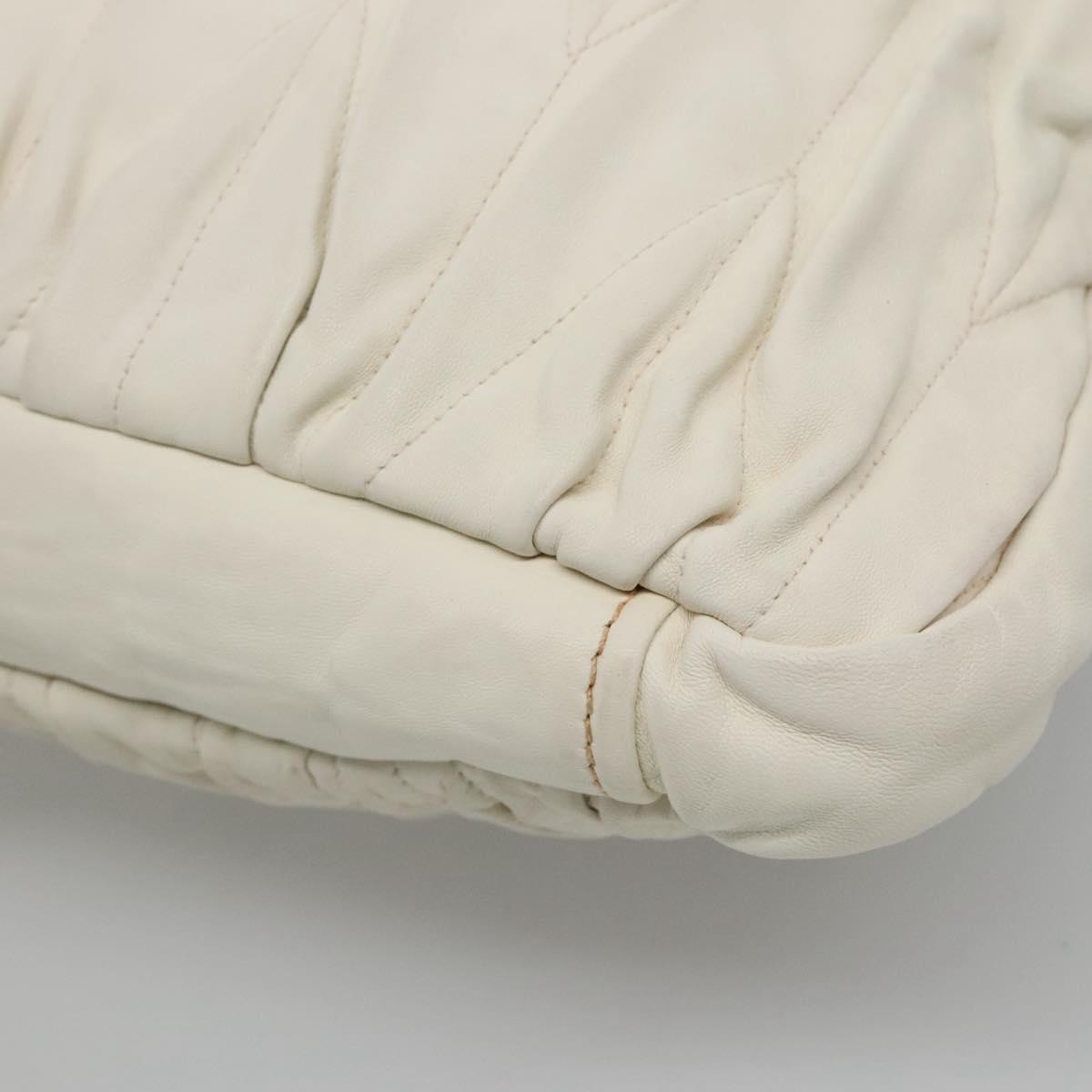 Miu Miu Vintage Tote bag Leather, WHITE, LEATHER, Tote bag