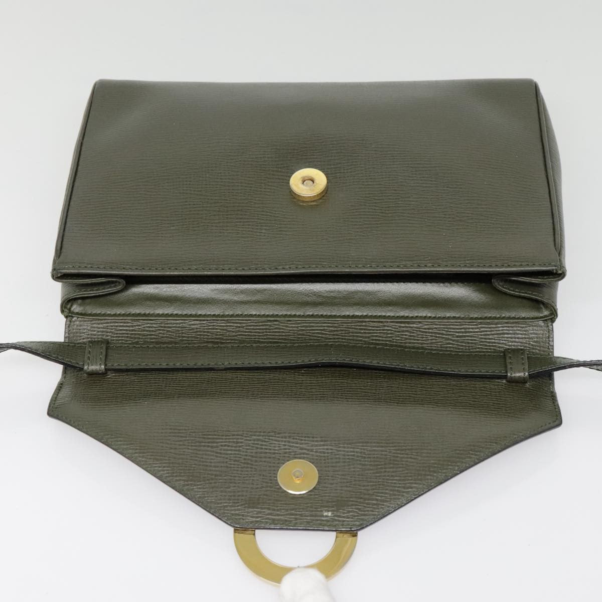 Celine Vintage Circle Logo Crossbody Bag Leather, KHAKI, LEATHER, Crossbody bag