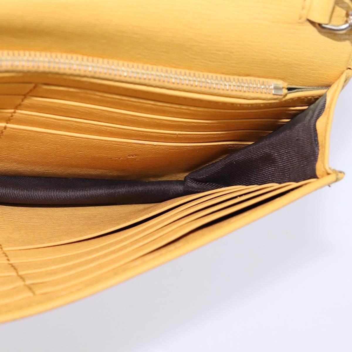 Gucci Betty Chain Wallet Leather, YELLOW, LEATHER, Clutche & pouche