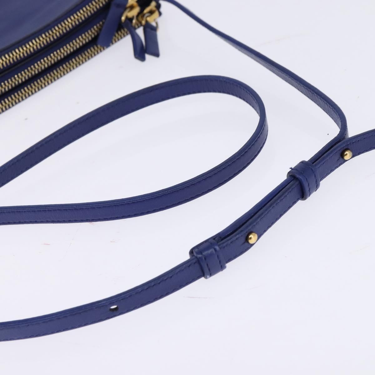 Celine Trio Crossbody Bag Leather, BLUE, LEATHER, Crossbody bag