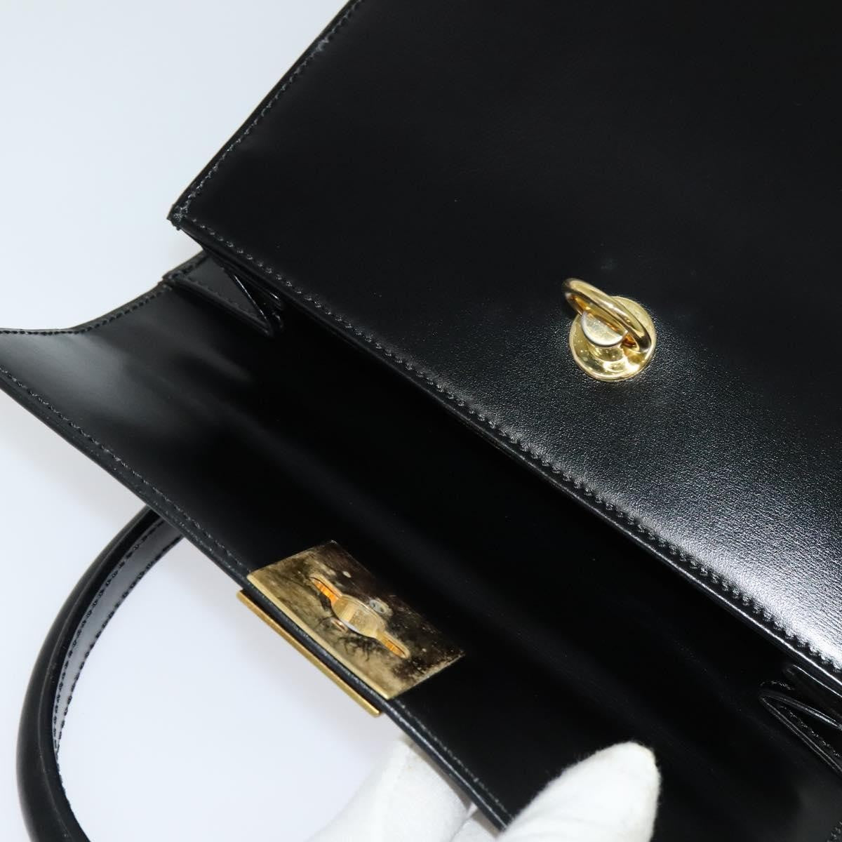 Celine Vintage Logo Top Handle Bag Leather, BLACK, LEATHER, Handbag