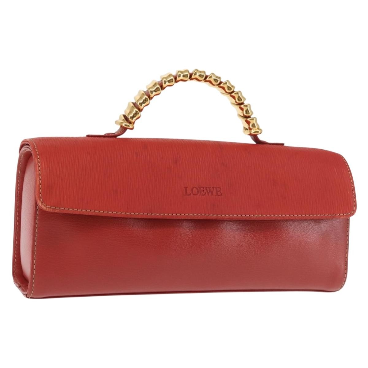Loewe Vintage Velazquez Top Handle Bag Leather, RED, LEATHER, Handbag