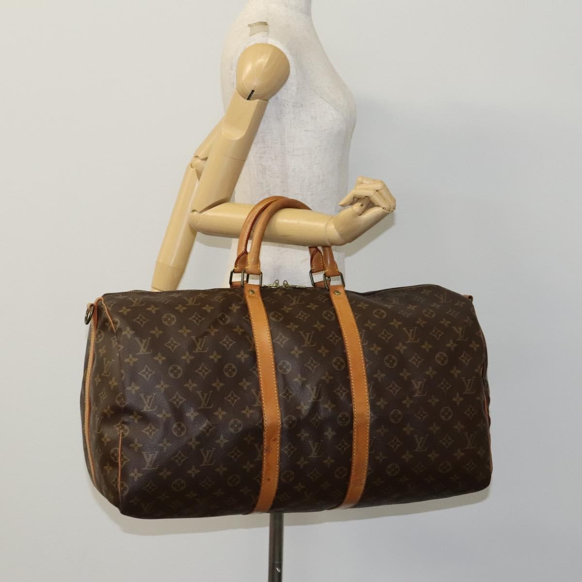 Louis Vuitton Keepall Bag Monogram Canvas, BROWN, CANVAS, Travel bag