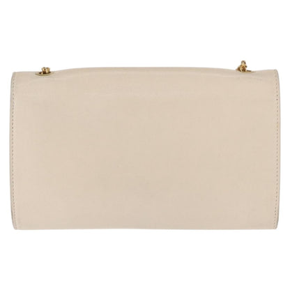 Chloe Chain Flap Crossbody Bag Leather, BEIGE, LEATHER, Shoulder bag