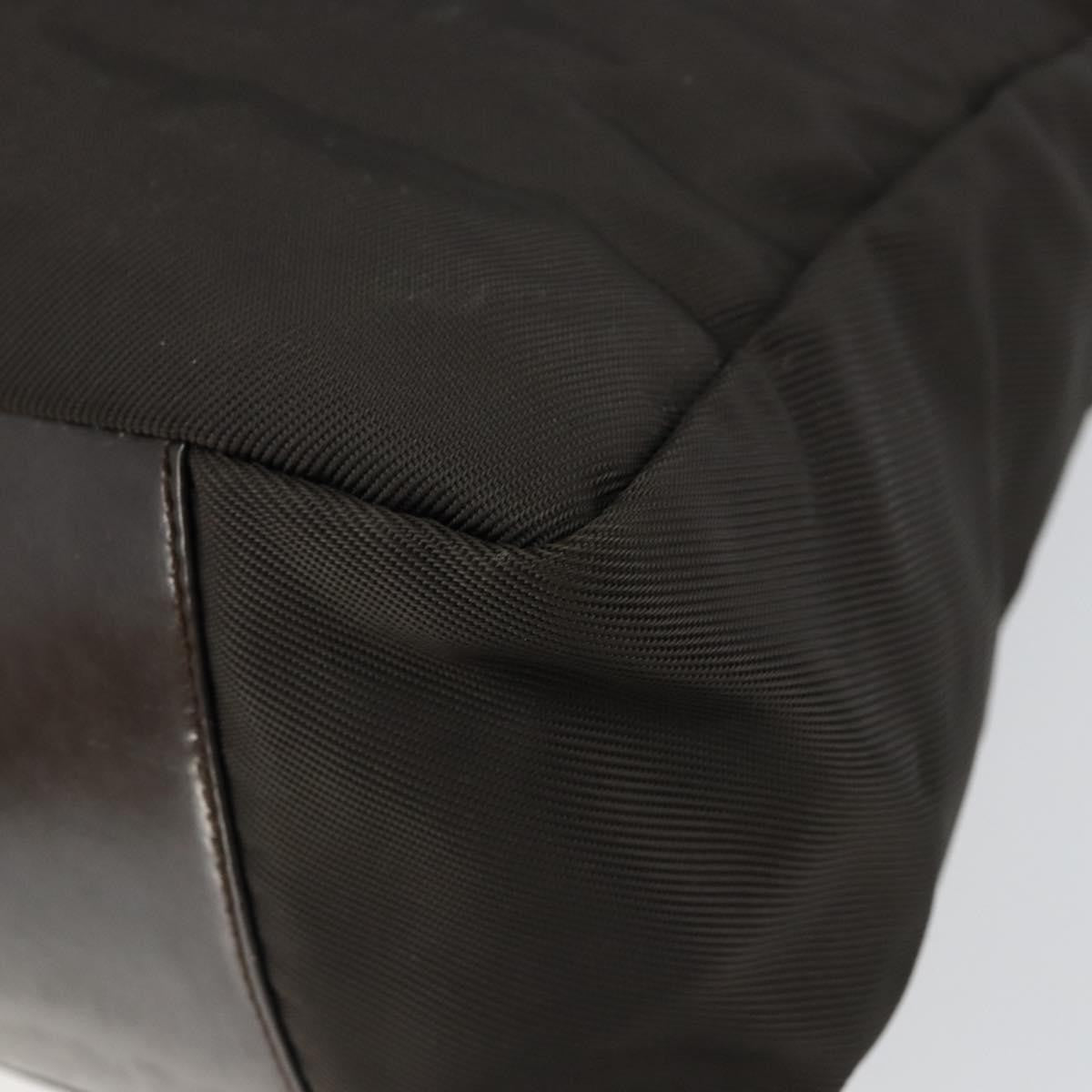 Gucci Vintage Bamboo Handle Bag Nylon, BROWN, NYLON, Handbag