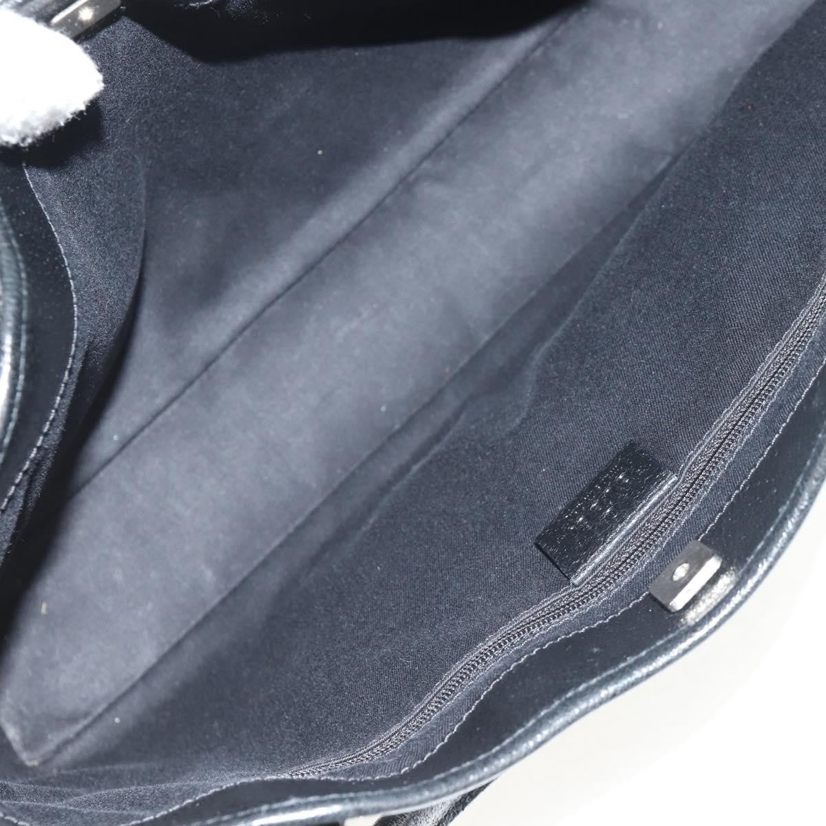 Gucci Vintage Ring Tote GG Canvas with Leather, BLACK, CANVAS, Handbag