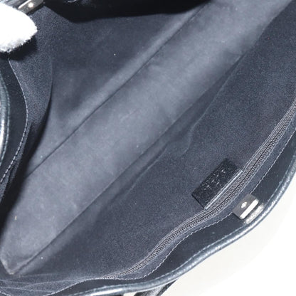 Gucci Vintage Ring Tote GG Canvas with Leather, BLACK, CANVAS, Handbag