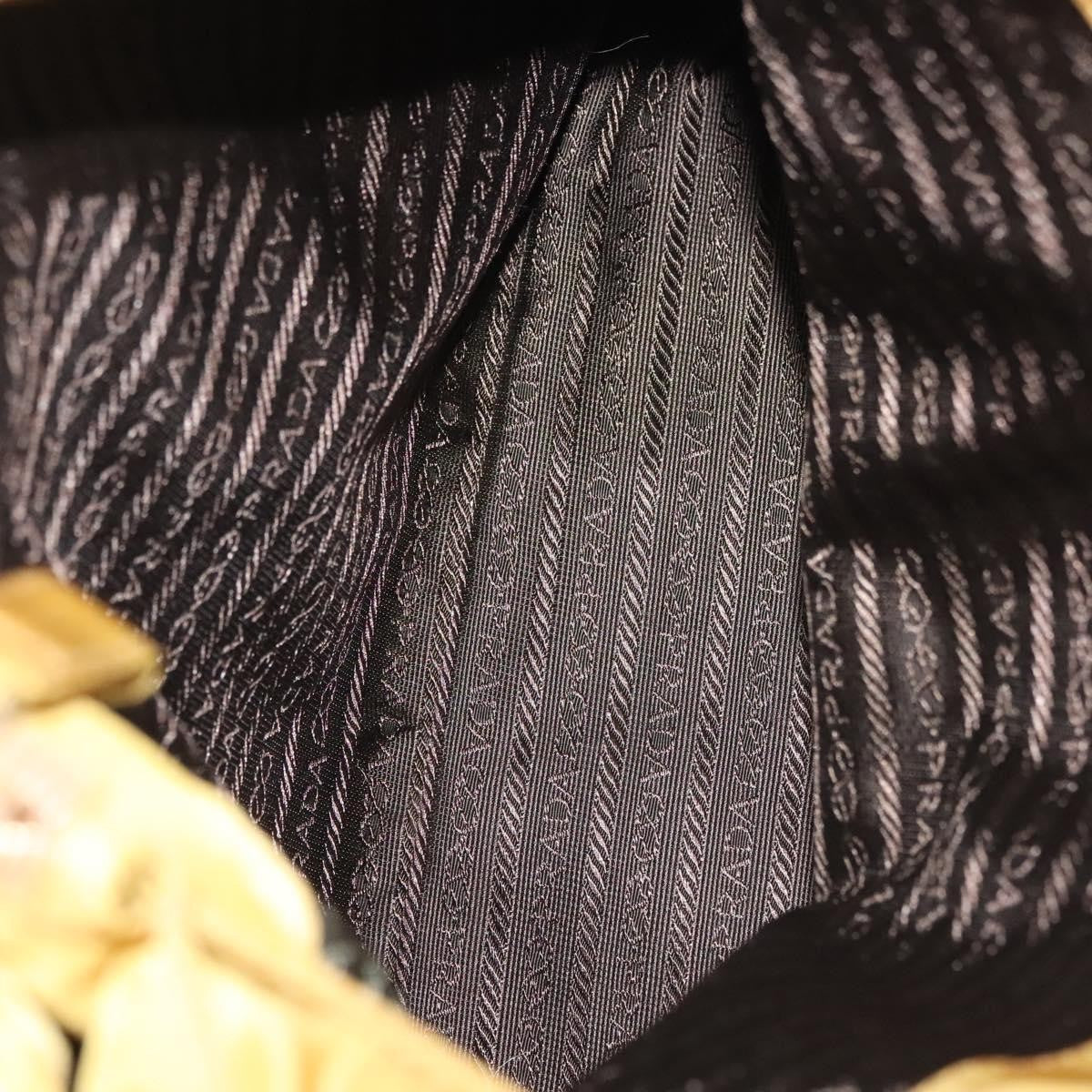 Prada Metal Handles Tote Tessuto, YELLOW, NYLON, Tote bag