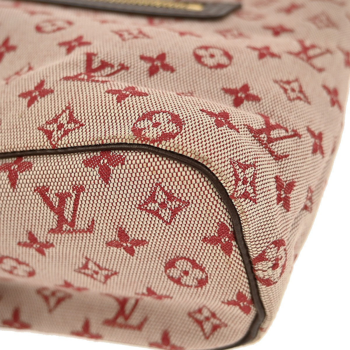 Louis Vuitton Lucille Handbag Mini Lin, RED, CANVAS, Handbag