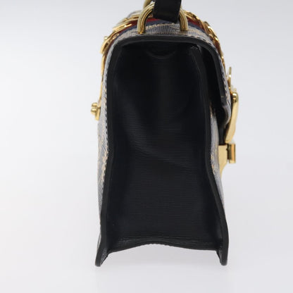 Gucci Sylvie Top Handle Bag Printed Leather, NAVY, LEATHER, Handbag