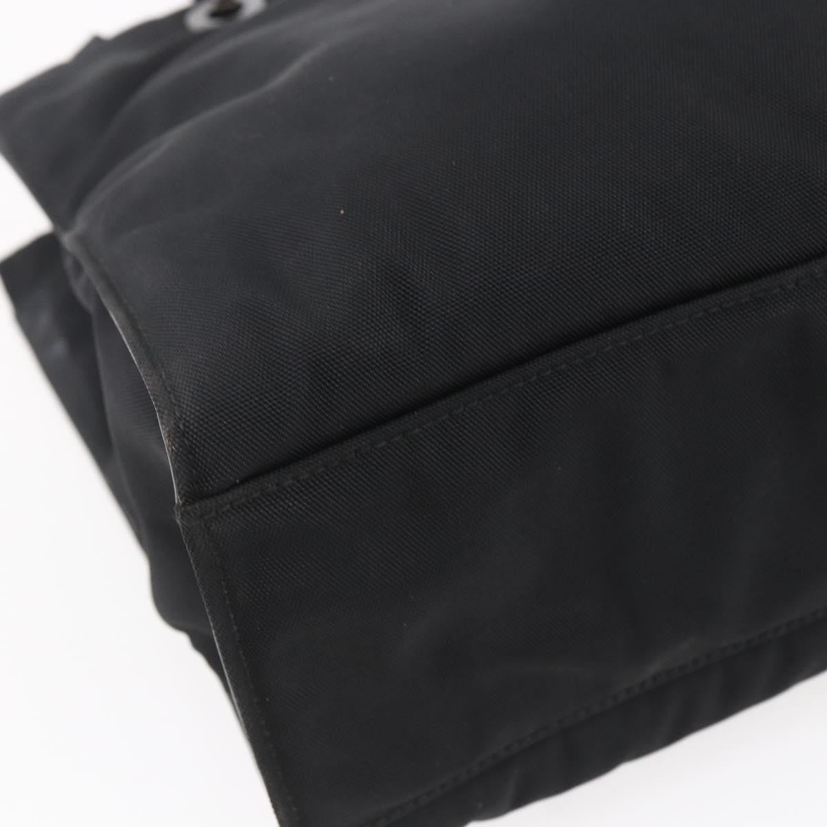 Gucci Vintage Bamboo Handle Tote Nylon, BLACK, NYLON, Handbag