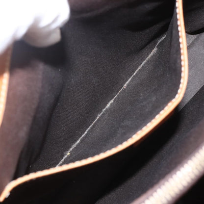 Celine Vintage Macadam Handbag Canvas and Leather, BROWN, CANVAS, Handbag