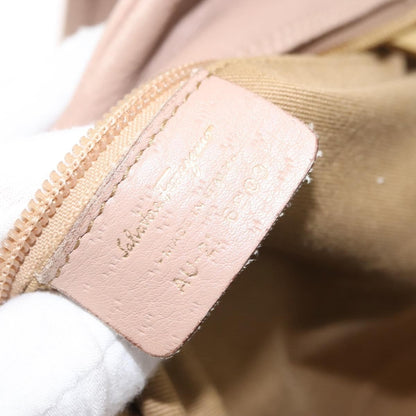 Salvatore Ferragamo Gancini handbag Leather, BEIGE, LEATHER, Handbag