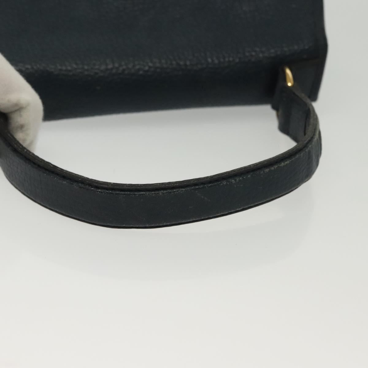 Christian Dior Vintage Handbag Leather, NAVY, LEATHER, Handbag