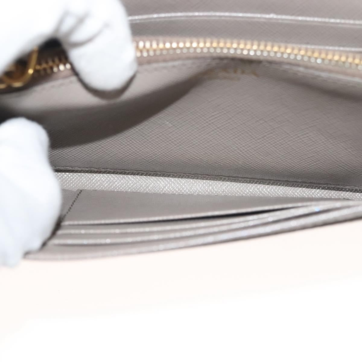 Prada Wallet on Strap Saffiano Leather, BEIGE, LEATHER, Shoulder bag