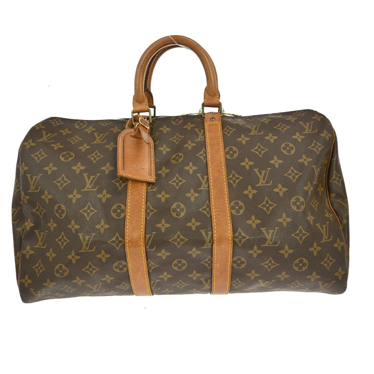 Louis Vuitton Keepall Bandouliere Bag Monogram Canvas, BROWN, CANVAS, Travel bag