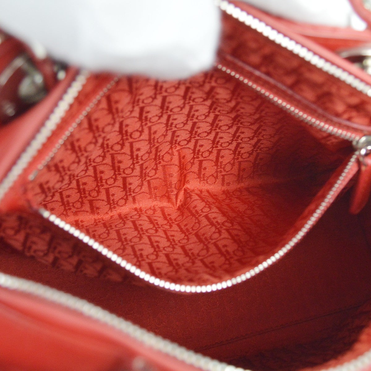 Christian Dior Lady Dior Bag Cannage Quilt Lambskin, RED, LEATHER, Handbag