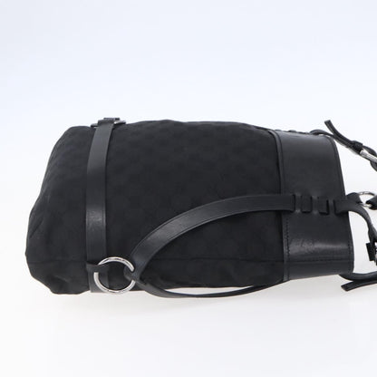 Gucci Vintage Harness Tote GG Canvas with Leather, BLACK, CANVAS, Tote bag