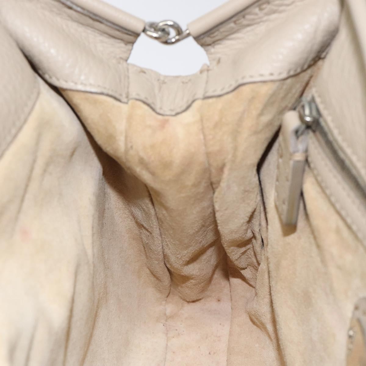 Fendi Selleria Tote Leather, BEIGE, LEATHER, Tote bag