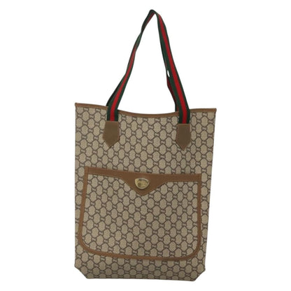 Gucci Vintage Web Strap Tote GG Coated Canvas, BEIGE, CANVAS, Tote bag