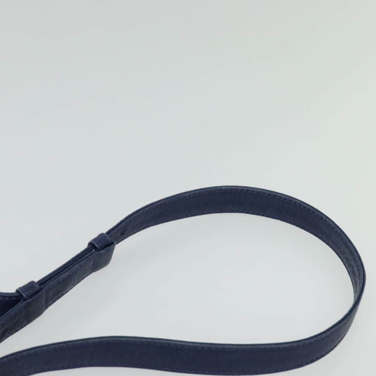 Celine Circle logo Leather, NAVY, LEATHER, Shoulder bag