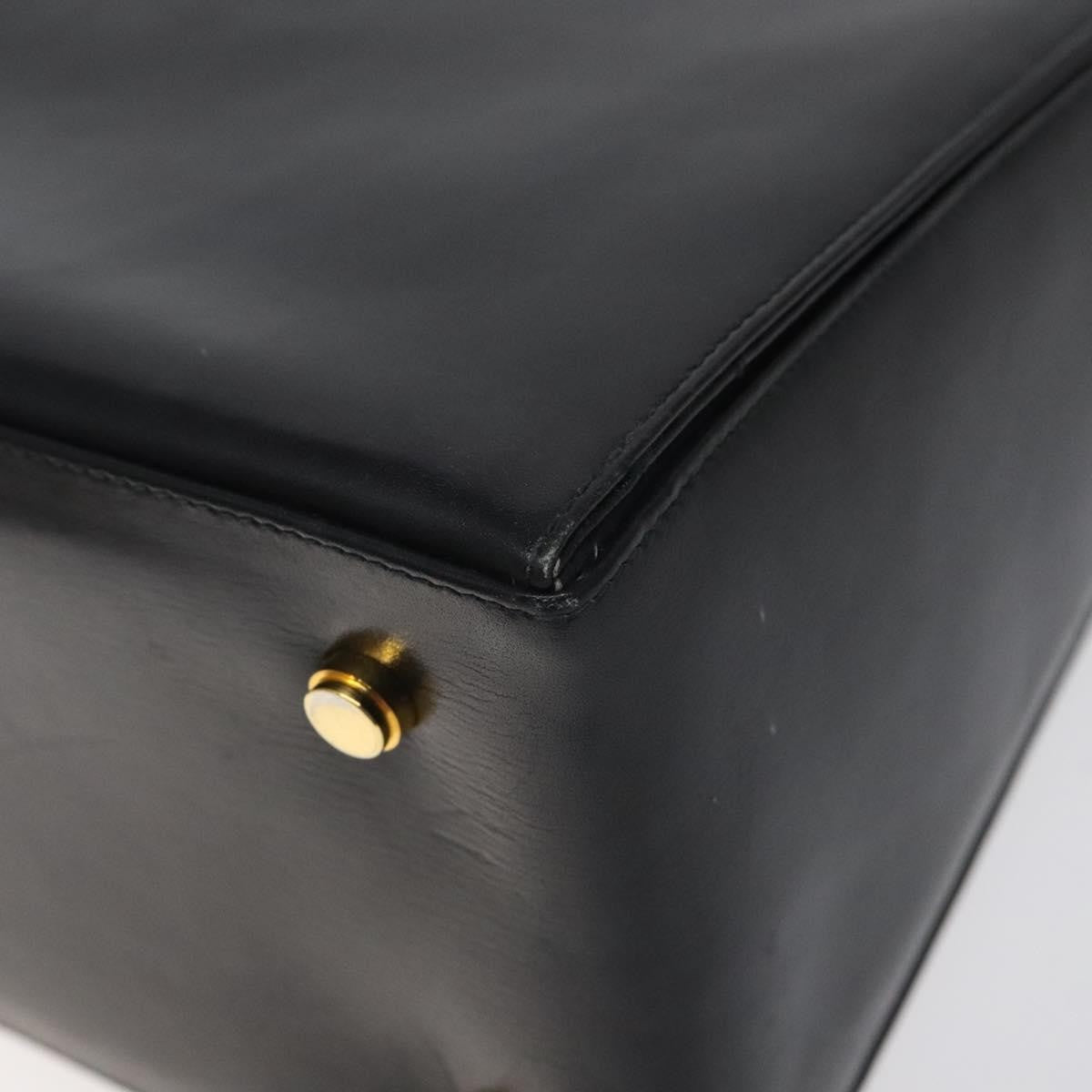 Salvatore Ferragamo Gancini handbag Leather, BLACK, LEATHER, Handbag