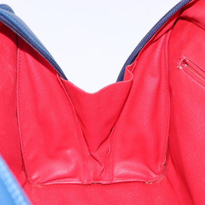 Celine Circle Logo Handbag Leather, BLUE, LEATHER, Handbag