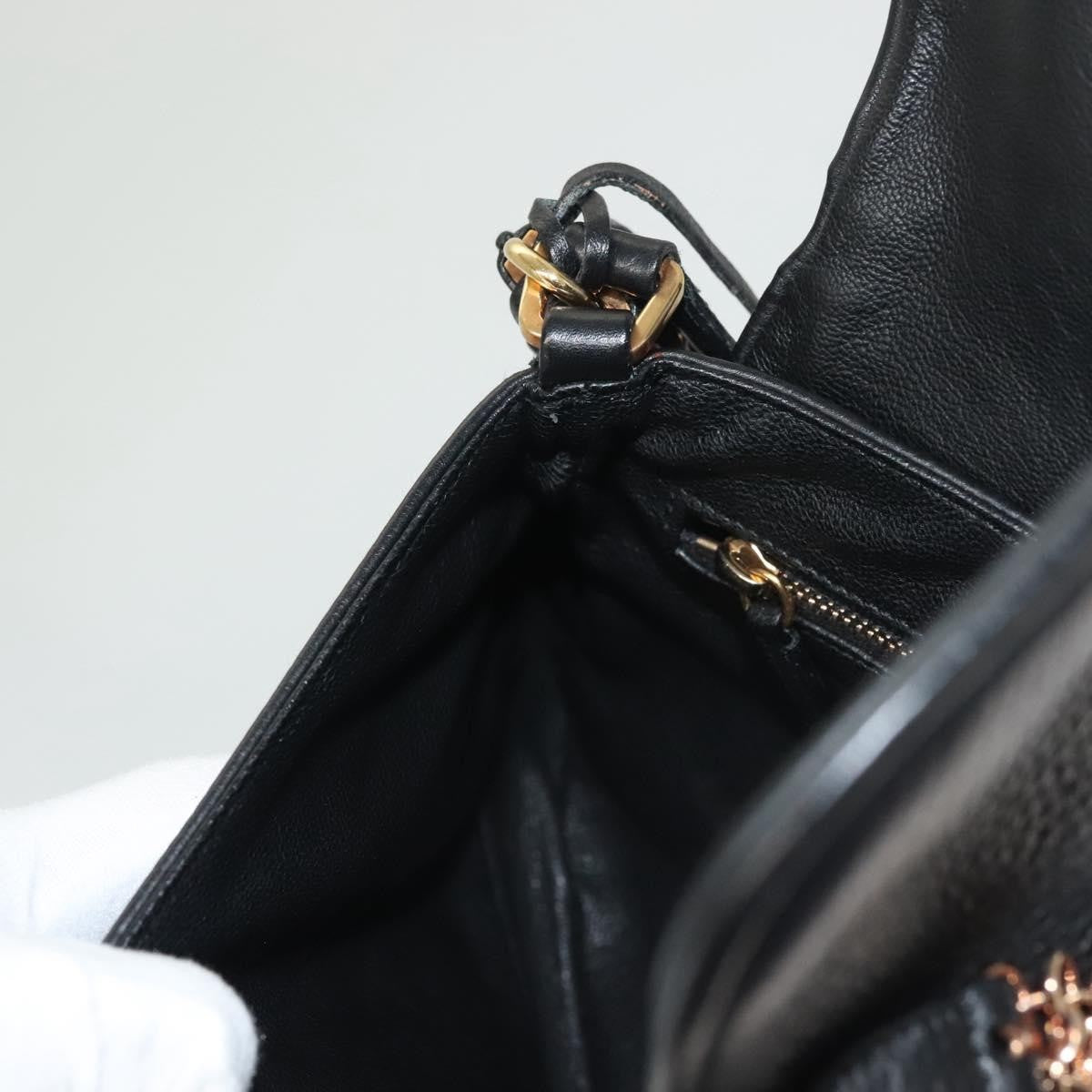 Prada Vintage Chain Flap Shoulder Bag Leather, BLACK, LEATHER, Shoulder bag